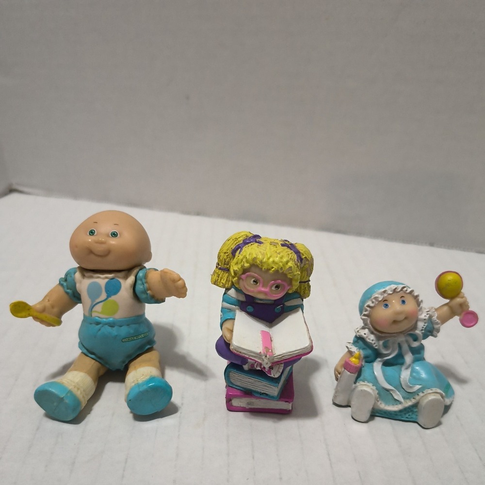 Lot of 3 Original Vintage Cabbage Patch Kids Miniature Figures PVC